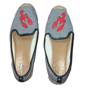 size 8.5 G.H Bass and Co. flats with stripes and lobster detail